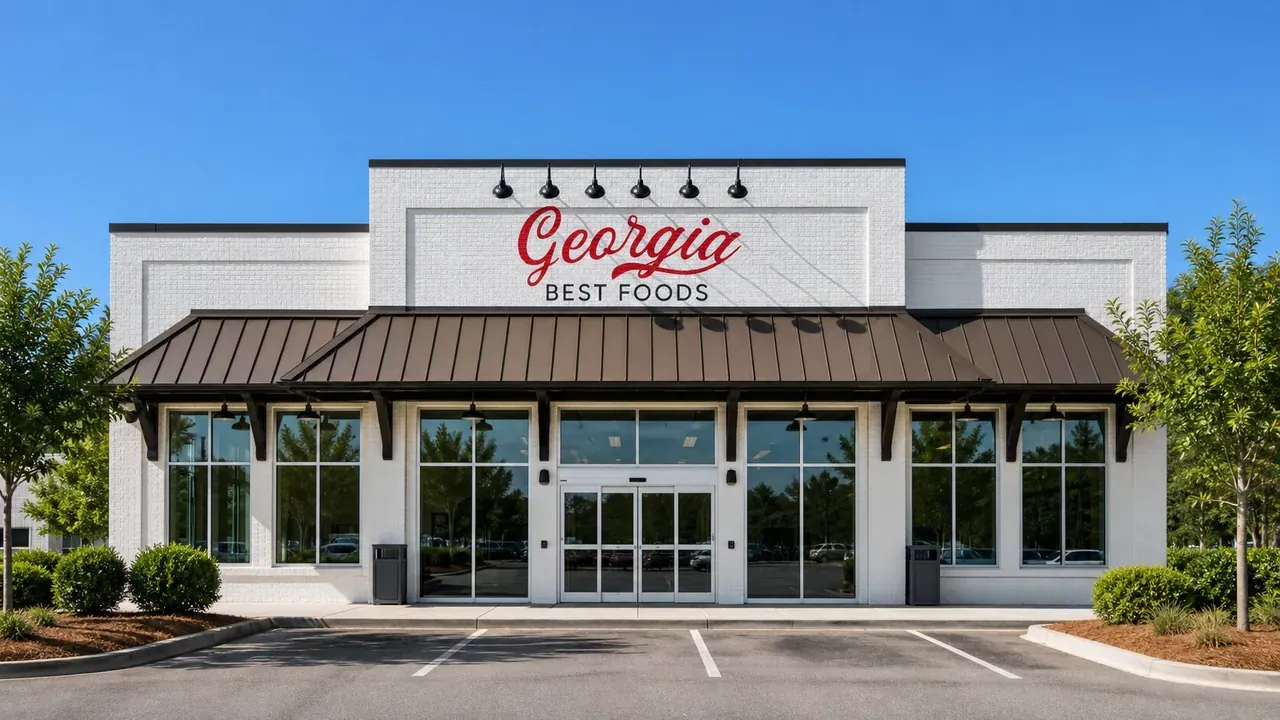 Front view of the Georgia Best Foods store so you can spot it from US-41
